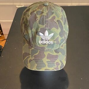 Adidas Camo Baseball Cap with White Trefoil Logo